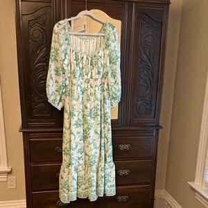 Max Studio Green Floral Print Dress NWT